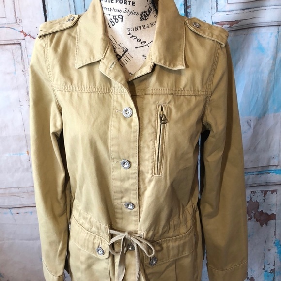 Levi’s Utility Jacket Drawstring Cotton Epaulettes Drawstring Waist Size Medium - Picture 2 of 9